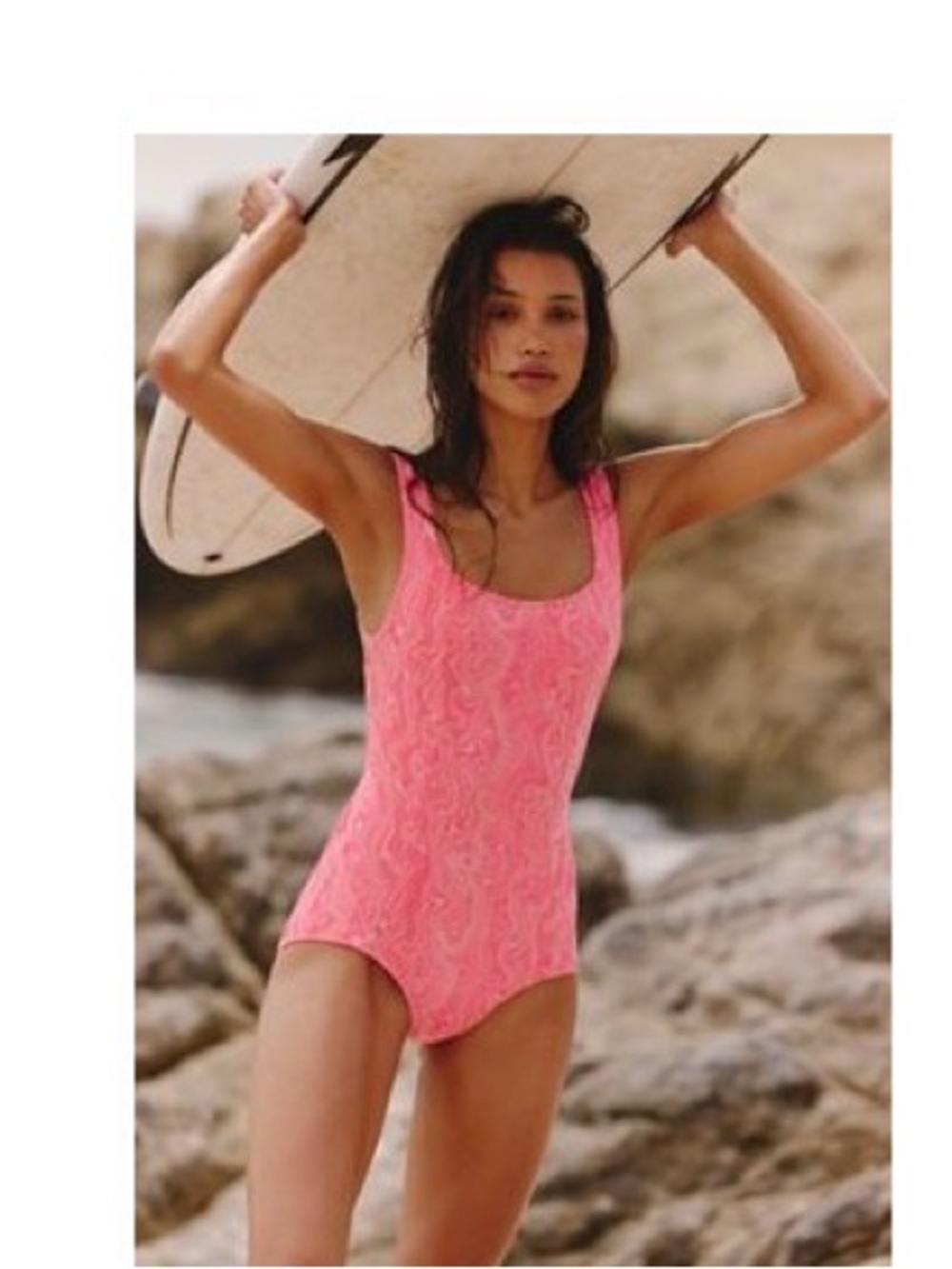 Free People Seea Tofino Pink Textured One-Piece Swimsuit